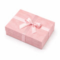 Scatola regalo 25 x 18 x 8 cm in cartone rosa con nastro decorativo