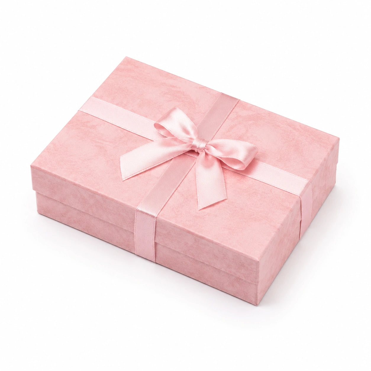 Scatola regalo 25 x 18 x 8 cm in cartone rosa con nastro decorativo