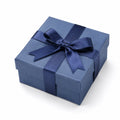 Scatola regalo 20 x 20 x 10 cm blu in carta con nastro decorativo - quadrata con coperchio