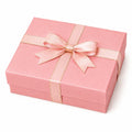 Scatola regalo 24 x 18 x 8 cm in cartoncino rosa con nastro di raso - chiusura con coperchio