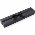 Scatola regalo 35 x 10 x 4 cm in cartone nero con nastro di raso - rettangolare decorativa