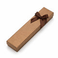 Scatola regalo 23 x 8 x 3 cm in cartone marrone con nastro decorativo
