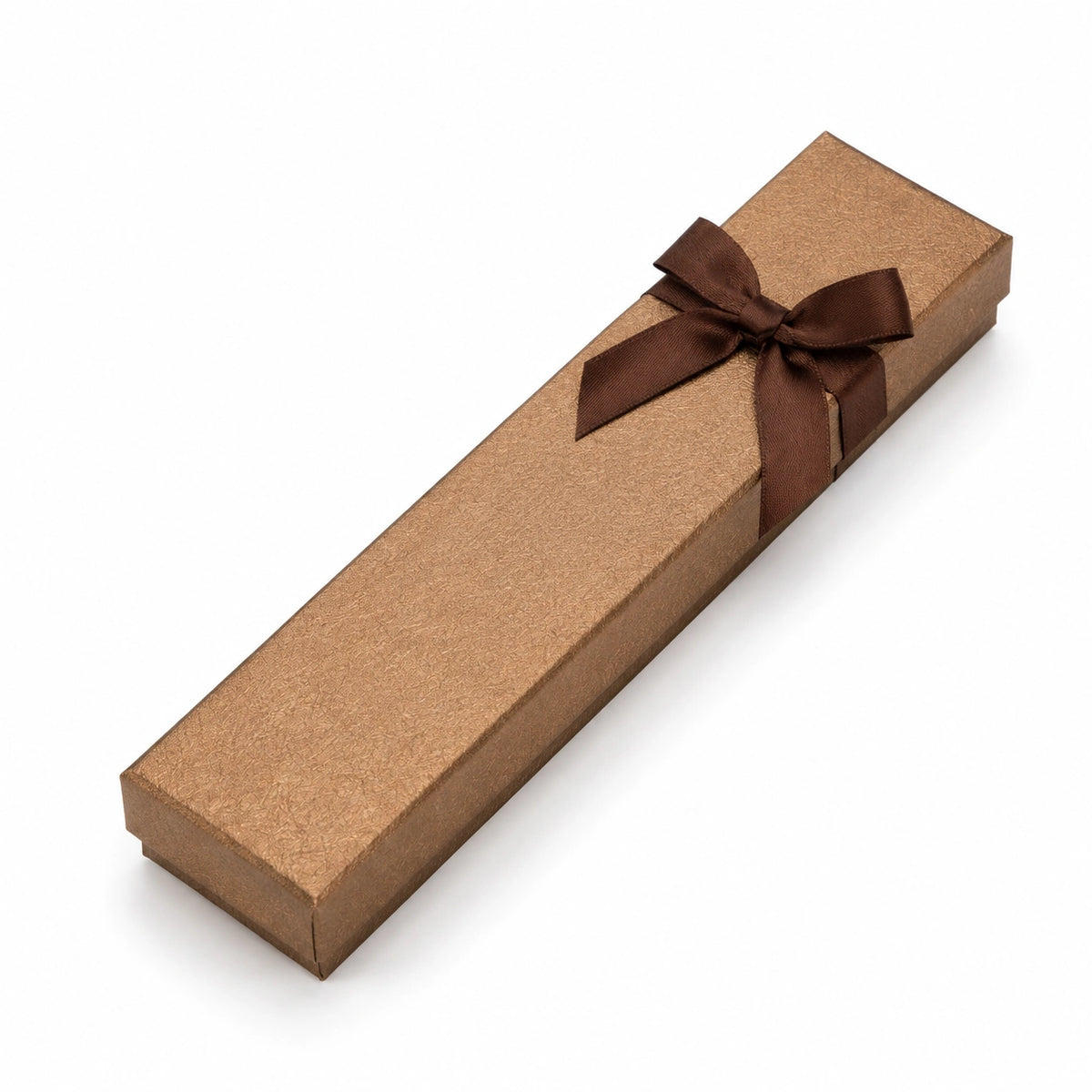 Scatola regalo 23 x 8 x 3 cm in cartone marrone con nastro decorativo